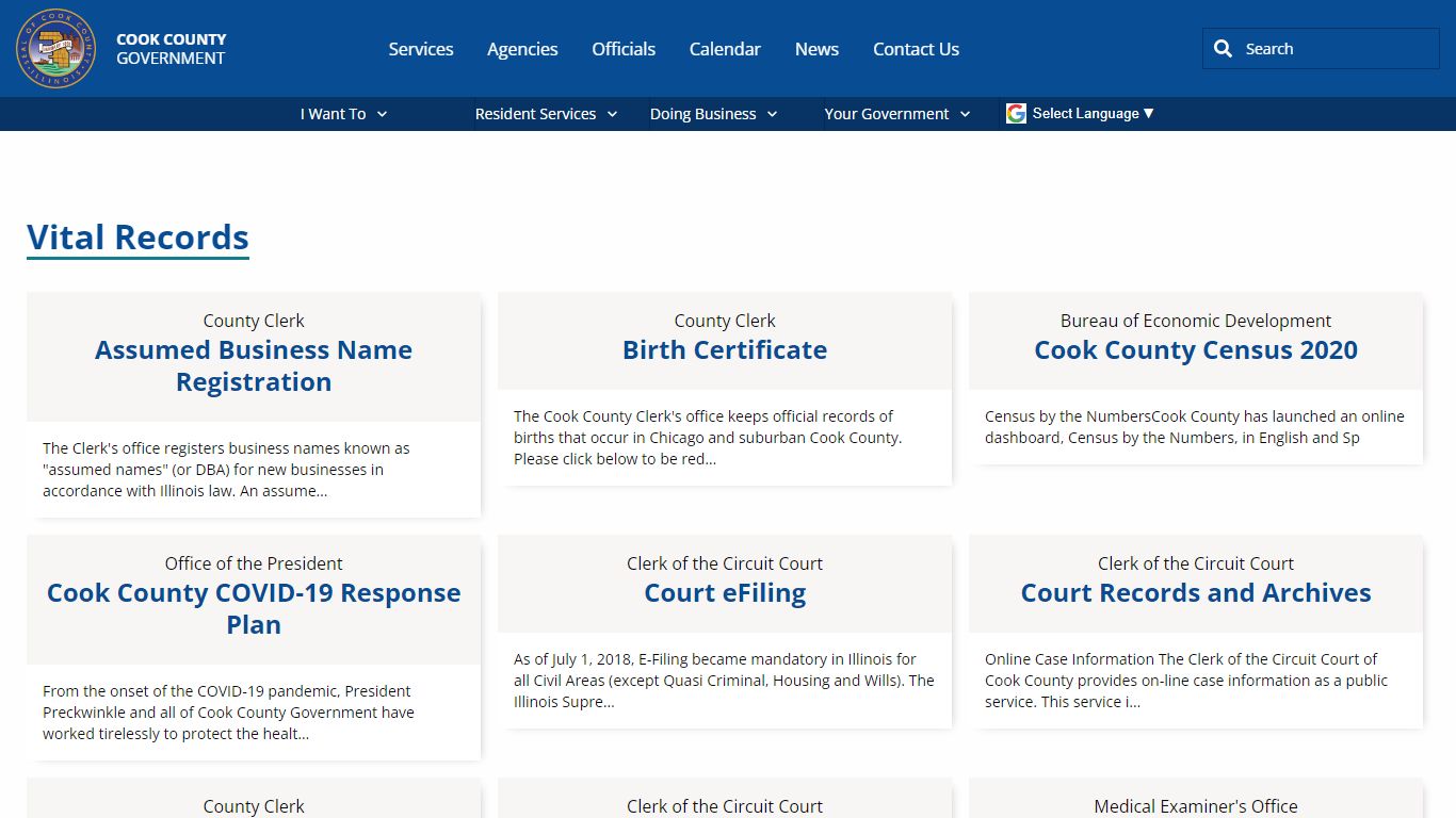 Vital Records | Cook County - Cook County Government, Illinois